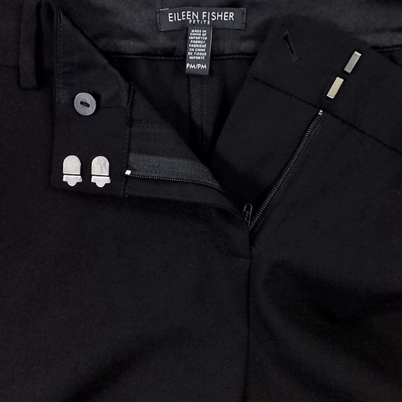 Eileen Fisher Black Mid Rise Ankle Dress Pants Womens Size MP Medium Petite - Picture 7 of 8